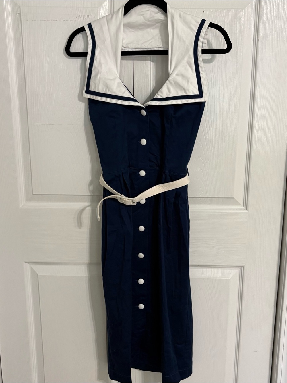 Hell Bunny Vixen Navy Blue Nautical Dress XS